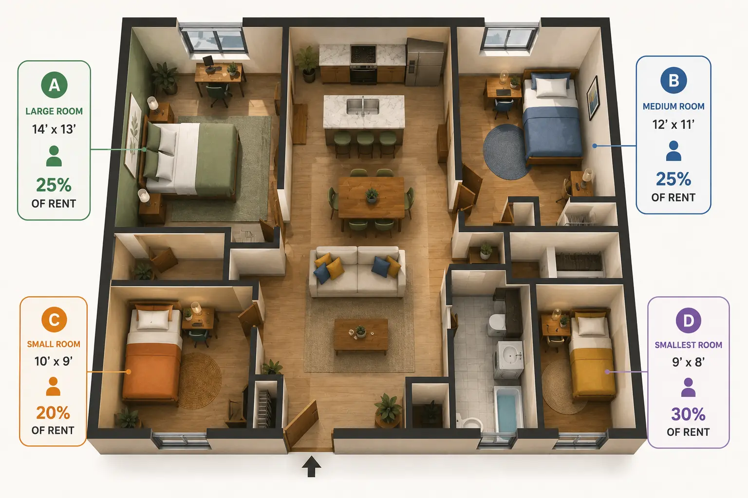 How to Split Rent Fairly (7 Simple Methods for Roommates)